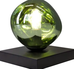 Tischlampen|Glaslampen*Eco-Light Kleine Tischleuchte E14 Schwarz Grün 17,5 cm dekorativ