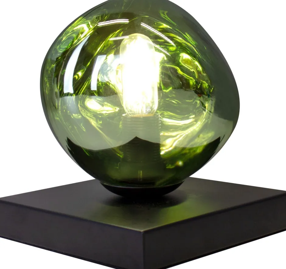 Tischlampen|Glaslampen*Eco-Light Kleine Tischleuchte E14 Schwarz Grün 17,5 cm dekorativ