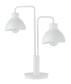 Tischlampen|Schlafzimmer Lampen*Sigma Kleine Tischleuchte Weiß Metall E27 48 cm Modern