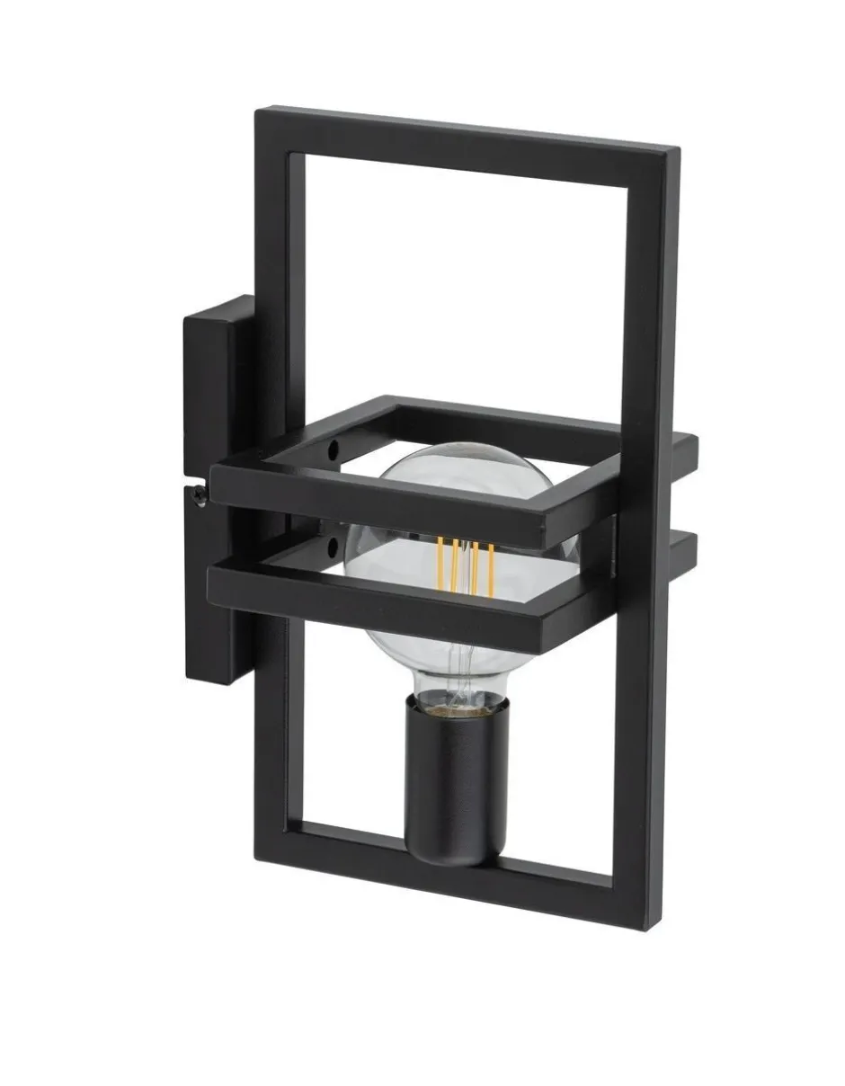 Wandleuchten|Flurlampen*Sigma Kleine Wandlampe Metall Schwarz dekorativ E27 H:31 cm