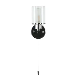 Wandleuchten|Flurlampen*Nowodvorski Kleine Wandlampe mit Schalter Glasschirm IP44 H:17cm
