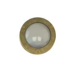 Außenwandleuchten|Rustikale Lampen*Lido Kleine Wandleuchte AGIA Messing Maritim Ø14cm IP64