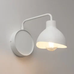 Sigma Kleine Wandleuchte Weiß Metall dekorativ E27 B:14,5 cm< Wandleuchten|Küchenlampen