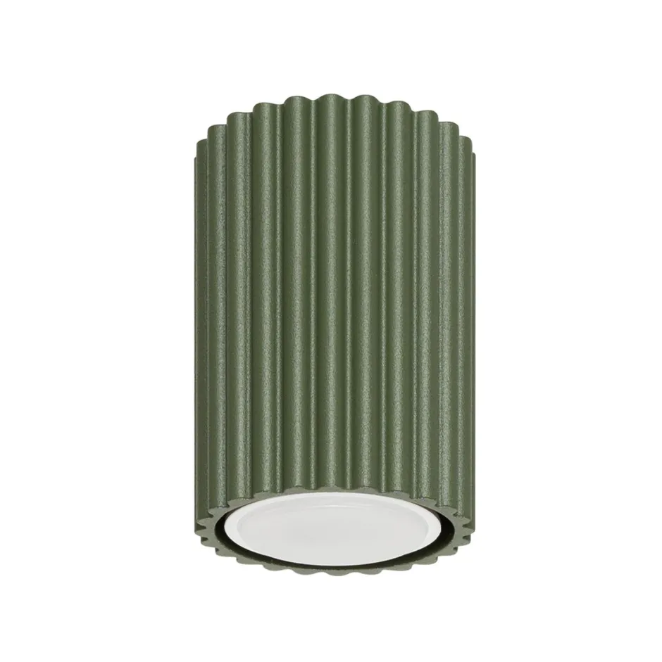 Flurlampen|Wohnzimmerlampen*Sollux Kleiner Aufbauspot GU10 Ø 6,5 cm H: 10 cm Aufputz Grün Modern