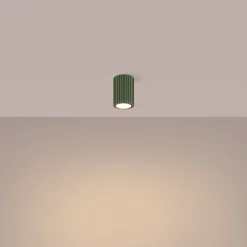 Flurlampen|Wohnzimmerlampen*Sollux Kleiner Aufbauspot GU10 Ø 6,5 cm H: 10 cm Aufputz Grün Modern