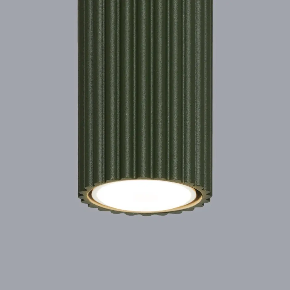 Flurlampen|Wohnzimmerlampen*Sollux Kleiner Aufbauspot GU10 Ø 6,5 cm H: 10 cm Aufputz Grün Modern