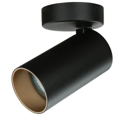 Metall Lampen|Küchenlampen*Nowodvorski Kleiner Deckenstrahler Schwarz Gold H:13cm Ø7cm elegant