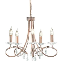 Elstead Kleiner Kronleuchter in Silber Gold verstellbar< Designerlampen|Kristalllampen