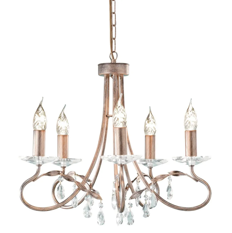 Elstead Kleiner Kronleuchter in Silber Gold verstellbar< Designerlampen|Kristalllampen