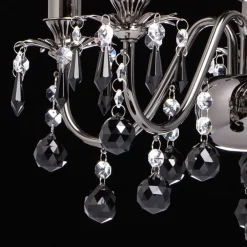 Hängelampen|Esszimmer Lampen*Glasberg Kleiner Kronleuchter Metall Ø45cm Esstisch ALEA