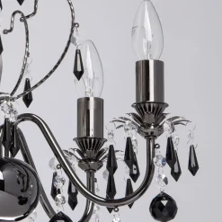 Hängelampen|Esszimmer Lampen*Glasberg Kleiner Kronleuchter Metall Ø45cm Esstisch ALEA