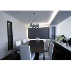 Hängelampen|Esszimmer Lampen*Glasberg Kleiner Kronleuchter Metall Ø45cm Esstisch ALEA