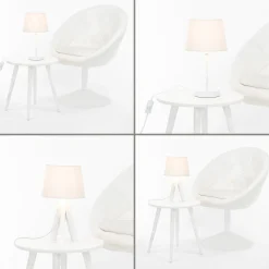 Lampenschirme*Duolla Kleiner Lampenschirm Tischleuchte Stoff Weiß E14