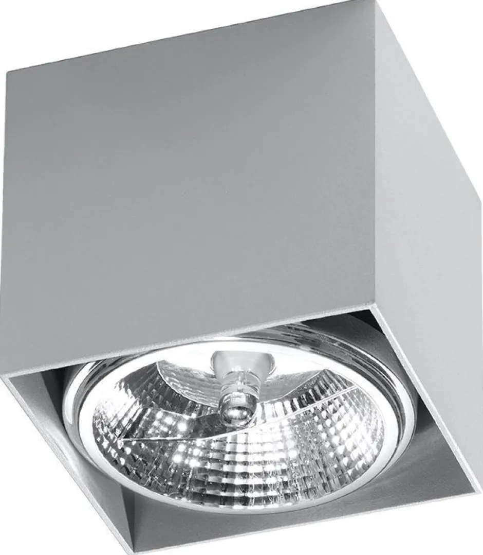 Spots|Küchenlampen*Sollux Kompakter Spot GELLIA Grau B:12cm eckig GU10
