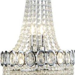 Hängelampen|Wohnzimmerlampen*Searchlight Kristall Kronleuchter Ø 38 cm H: max. 128 cm verstellbar