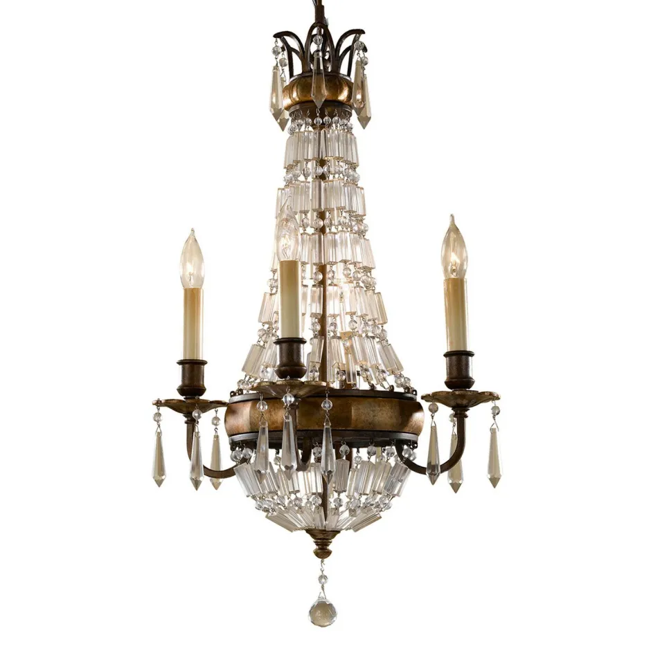 Designerlampen|Kristalllampen*Elstead Kristall Kronleuchter Antik Braun Esszimmer Wohnzimmer