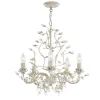 Glaslampen|Shabby Chic Lampen*Searchlight Kristall Kronleuchter Floral in Shabby Creme Gold Ø 50 cm