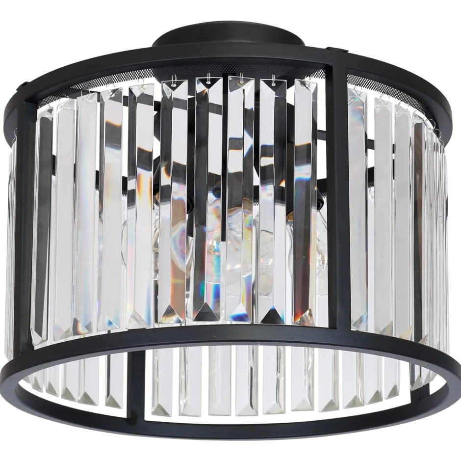 Glaslampen|Metall Lampen*Luminex Kristallampe Decke rund Ø 40 cm für 3x E27