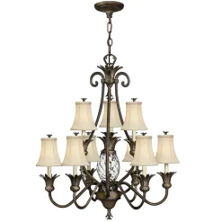 Designerlampen|Stofflampen*Elstead Kronleuchter ANABELL 8 Bronze Ø84cm kürzbar Lampe