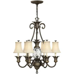 Designerlampen|Stofflampen*Elstead Kronleuchter ANABELL 8 in Bronze Creme Ø71cm Lampe