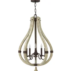 Elstead Kronleuchter Antik Design Holz Metall Ø51cm Esstisch< Holzlampen|Kronleuchter