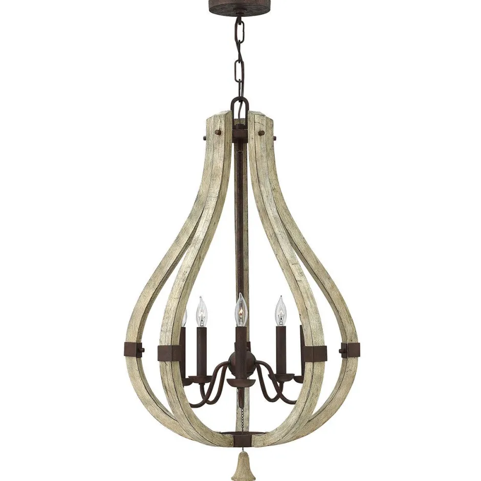 Elstead Kronleuchter Antik Design Holz Metall Ø51cm Esstisch< Holzlampen|Kronleuchter