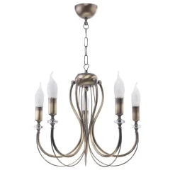 Hängelampen|Esszimmer Lampen*Jupiter Kronleuchter AREGUND in Messing antik 5xE14 Ø48cm