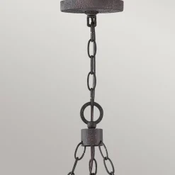 Metall Lampen|Rustikale Lampen*Elstead Kronleuchter außen Ø 61 cm IP44 E14 Metall Glas Ring