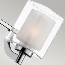 Elstead Kronleuchter Badezimmer IP44 Ø 38,4 cm Metall Glas Chrom Weiß< Flurlampen|Metall Lampen