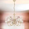Jupiter Kronleuchter Blumen Motiv Ø70cm Esszimmer 5xE27< Hängelampen|Shabby Chic Lampen