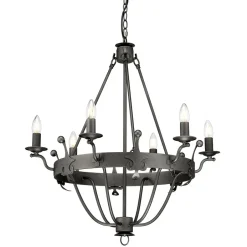 Elstead Kronleuchter CAMELOT 10 Graphit Ø71cm kürzbar< Hängelampen|Esszimmer Lampen