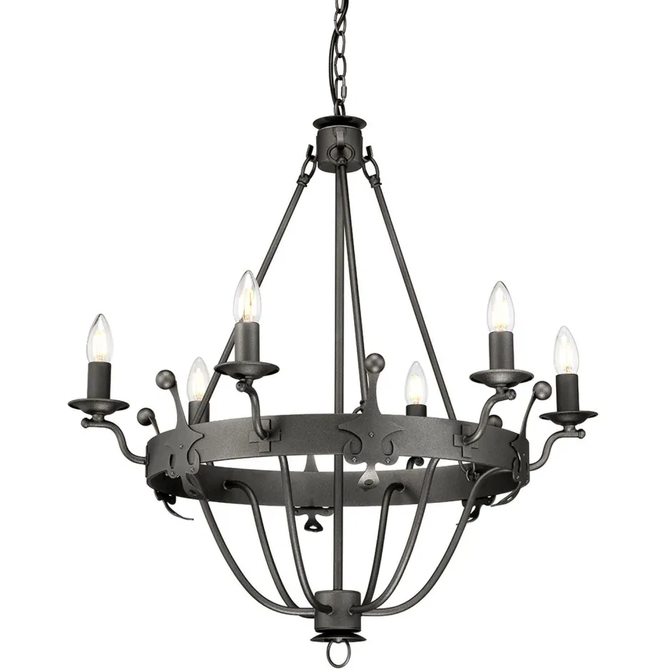 Elstead Kronleuchter CAMELOT 10 Graphit Ø71cm kürzbar< Hängelampen|Esszimmer Lampen