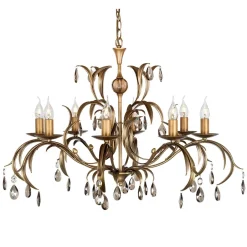 Vintage Lampen|Designerlampen*Elstead Kronleuchter CANDELA 10 Bronze 8xE14 kürzbar Lampe