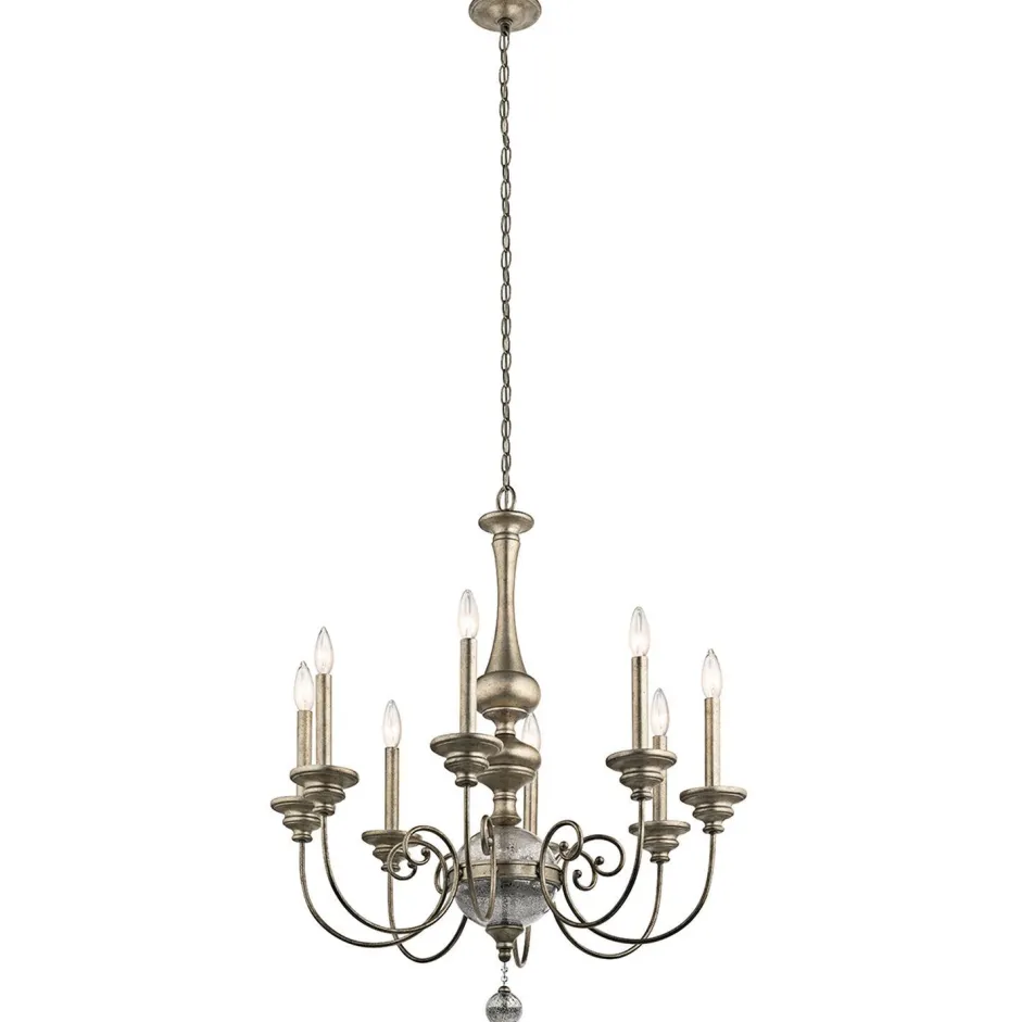 Hängelampen|Wohnzimmerlampen*Elstead Kronleuchter CANDELA 13 in Silber Gold Ø81cm Lampe