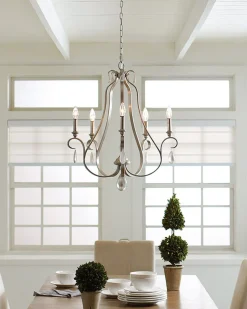 Hängelampen|Esszimmer Lampen*Elstead Kronleuchter CANDELA 5 kürzbar 5xE14 Wohnzimmer