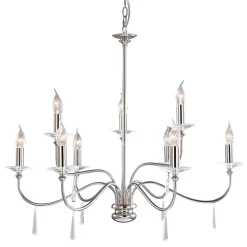 Designerlampen|Kristalllampen*Elstead Kronleuchter CANDELA 6 Nickel 5xE14 kürzbar Lampe