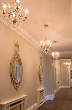 Hängelampen|Designerlampen*Elstead Kronleuchter CANDELA 7 Silber 4-flmg kürzbar Lampe