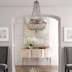 Hängelampen|Designerlampen*Elstead Kronleuchter CASTELO Rauchglas Ø41cm 8-flmg Lampe