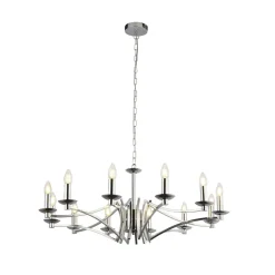 Hängelampen|Esszimmer Lampen*Searchlight Kronleuchter Chrom 12-armig E14 Ø 88 cm H: max. 1,5 m Metall