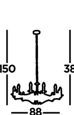Hängelampen|Esszimmer Lampen*Searchlight Kronleuchter Chrom 12-armig E14 Ø 88 cm H: max. 1,5 m Metall