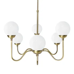 Deckenleuchten|Wandleuchten*Giovanni Battista Kronleuchter 6-flammig E14 in Bronze hell glänzend Weiß