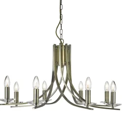 Hängelampen|Esszimmer Lampen*Searchlight Kronleuchter 8-flammig in Messing Antik E14 Metall