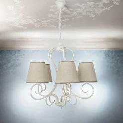 Hängelampen|Esszimmer Lampen*Lamkur Kronleuchter 5-flmg Landhaus Esstisch gemütlich