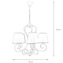 Hängelampen|Esszimmer Lampen*Lamkur Kronleuchter 5-flmg Landhaus Esstisch gemütlich