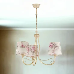 Hängelampen|Stofflampen*Jupiter Kronleuchter floral Shabby Lampe Esstisch CRINE