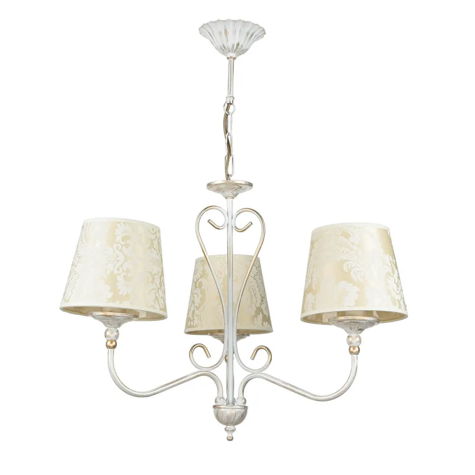 Hängelampen|Esszimmer Lampen*Jupiter Kronleuchter GANARA in Shabby Gold Barock Motiv