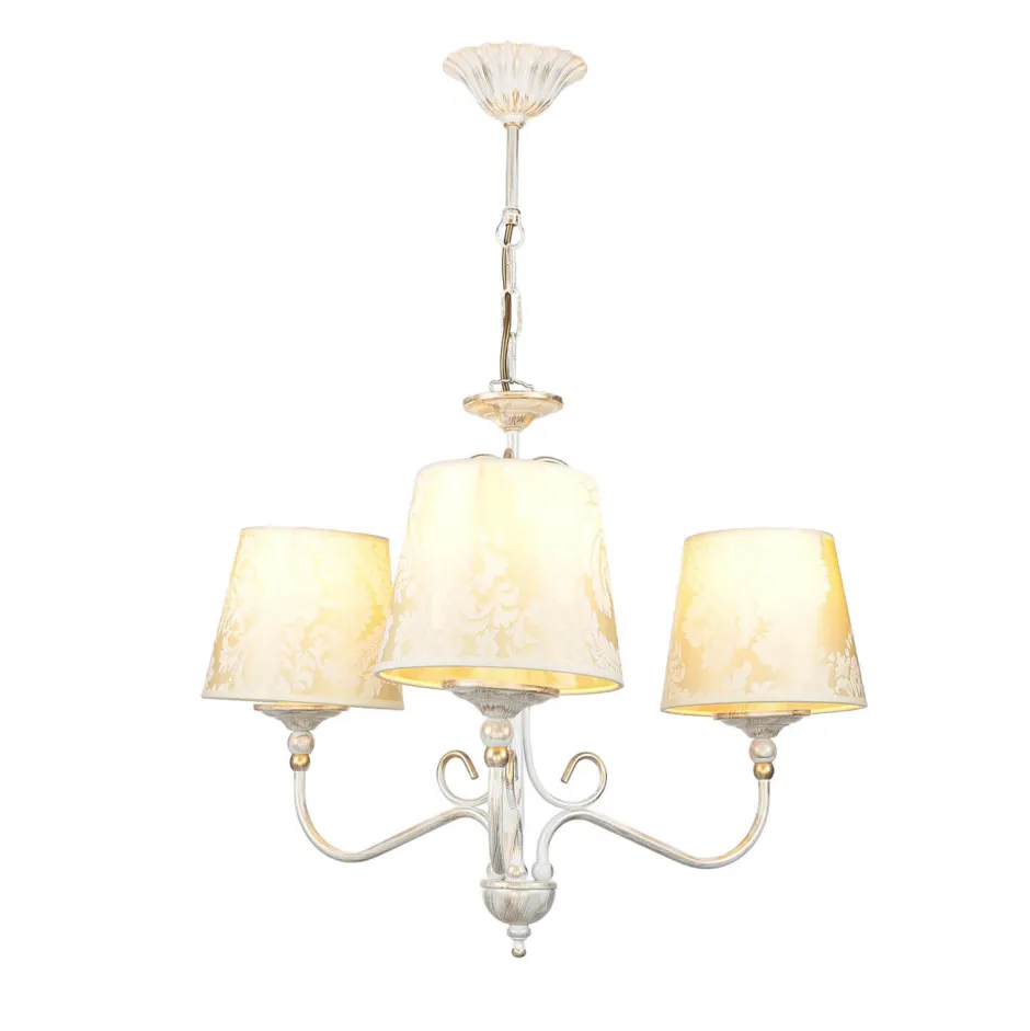 Hängelampen|Esszimmer Lampen*Jupiter Kronleuchter GANARA in Shabby Gold Barock Motiv