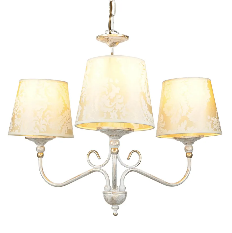Hängelampen|Esszimmer Lampen*Jupiter Kronleuchter GANARA in Shabby Gold Barock Motiv