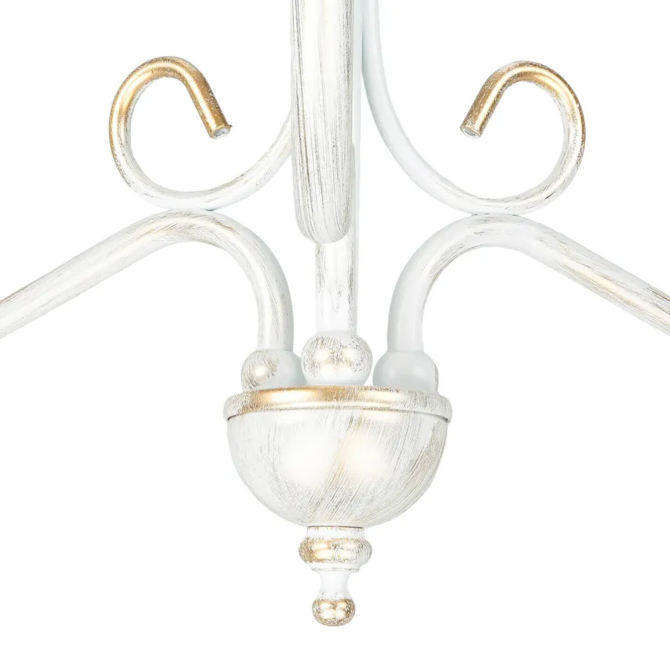 Hängelampen|Esszimmer Lampen*Jupiter Kronleuchter GANARA in Shabby Gold Barock Motiv