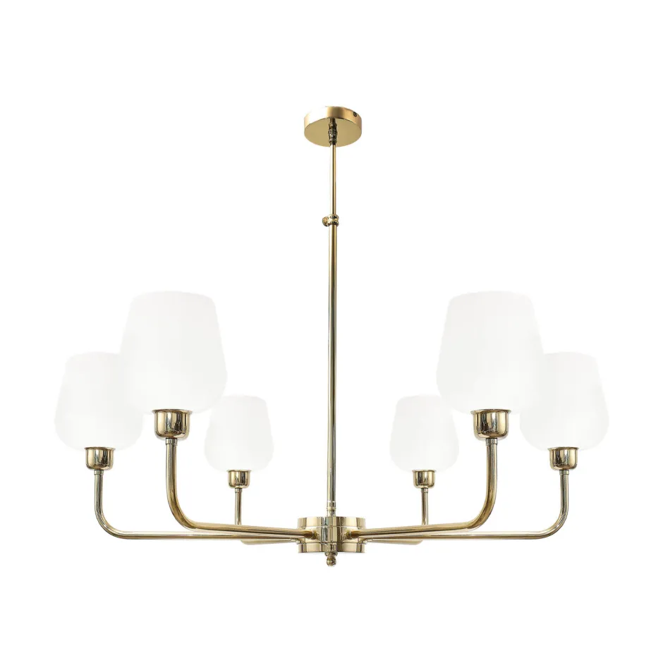 Deckenleuchten|Hängelampen*Giovanni Battista Kronleuchter Glas Messing Ø 81 cm 6x E27 verstellbar